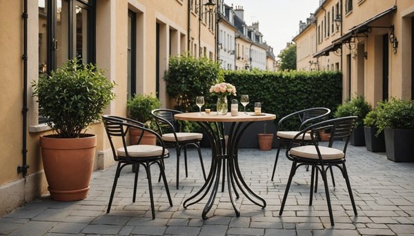 Créez une terrasse tendance avec un mange debout sophistiqué